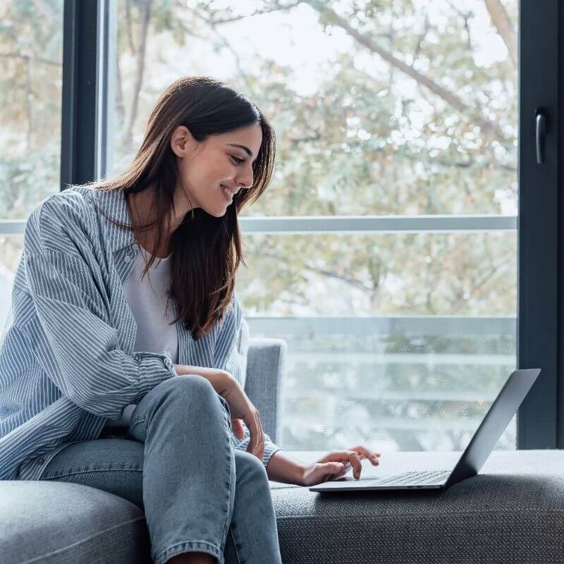 Woman and laptop
